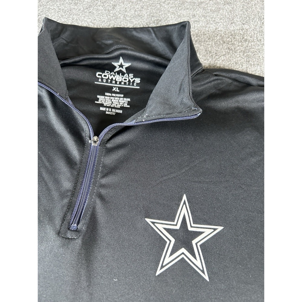 Dallas Cowboys Men Xl Quarter Zip Performance Pullover Shirt Black stretch